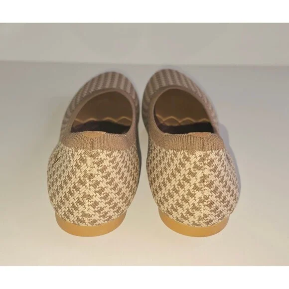 VIVAIA Claire Round Toe Flats Espresso Houndstooth Sz 43 11 Knit Comfort Brown - Picture 9 of 12